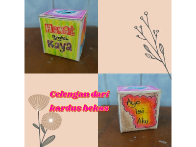 celengan dari kardus bekas